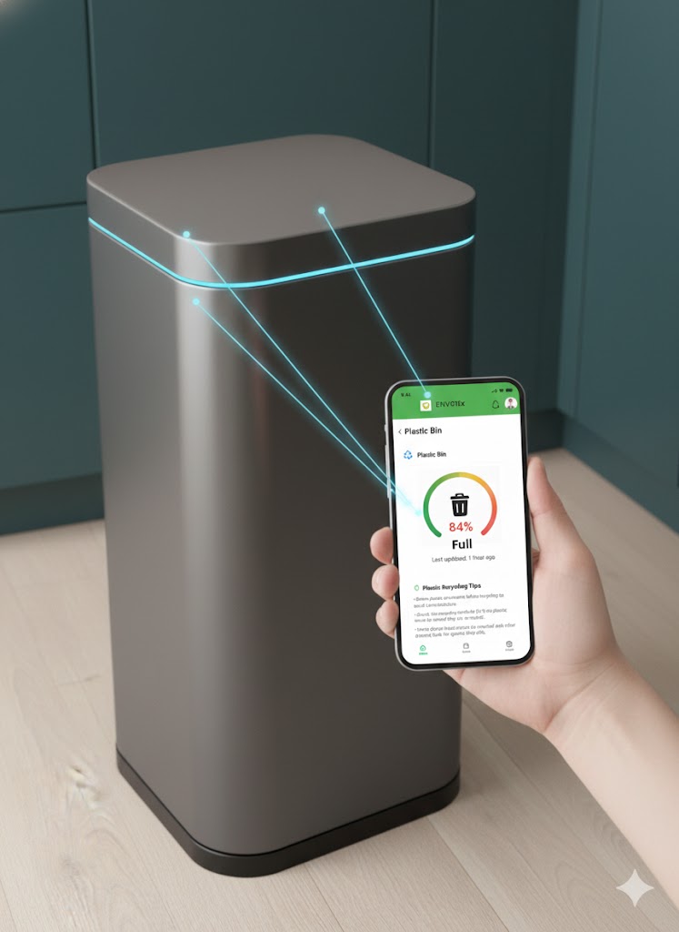 An assortment of recyclable materials like tin cans, glass bottles, and crumpled paper.